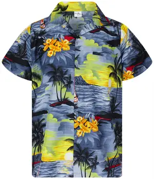 Yaz Erkek havai gömleği Erkekler İçin 3d Baskılı Tropikal Baskılı Çiçek Kısa Kollu Bluz Plaj Camisa Büyük Boy Üst Gömlek Homme