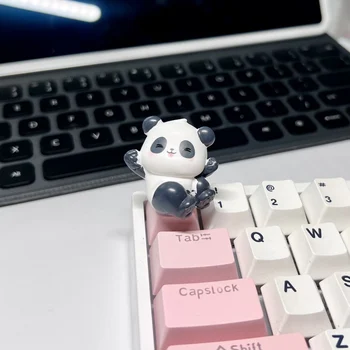 Youdo Panda Reçine Keycaps Kiraz MX Anahtarı için OEM ESC Kapaklar Çapraz Şaft Mekanik Oyun Klavyesi Pembe Beyaz Arkadan Aydınlatmalı Klavye Tuş Takımı