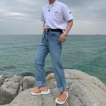 Yeni erkek Streç Skinny Jeans Moda Rahat Pamuklu Denim Slim Fit Pantolon Erkek Kore Pantolon Streetwear Marka Erkek Giyim F22