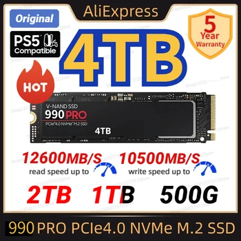SSD NVME M2 Pcıe Gen 4 SSD 12600 mb/s 4TB 2TB 1TB 2280 Soğutucu SSD Nvme Disk Sürücüleri Dahili PS5 DIY Oyunları Bilgisayar PS4 PS5