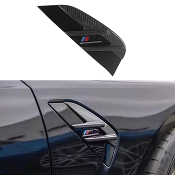 Kuru Karbon Fiber Yedek Yan Çamurluk Kapağı BMW G80 M3 Yan hava girişi Delikleri Kapak Trim 2019up