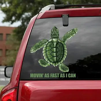 Komik Kaplumbağa Araba Çıkartması Olabildiğince Hızlı Hareket Ediyor Araba Çıkartmaları Duvar Çıkartması Dekor