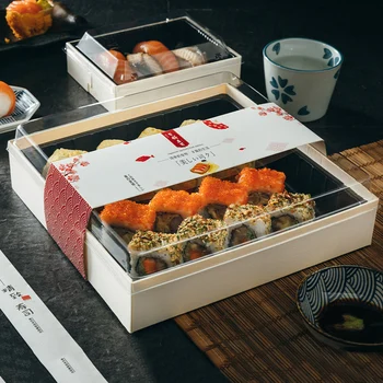 Özelleştirilmiş Ürüntek Kullanımlık Ambalaj Suşi Kutusu Tek Kullanımlık Paket Servisi Olan Restoran Japon Öğle Yemeği Suşi Kutuları Ambalajı