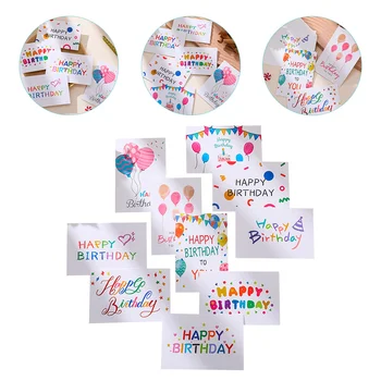 10 Adet Doğum günü kartı tebrik kartları kızlar için kağıt hediye kadınlar yaratıcı nimet