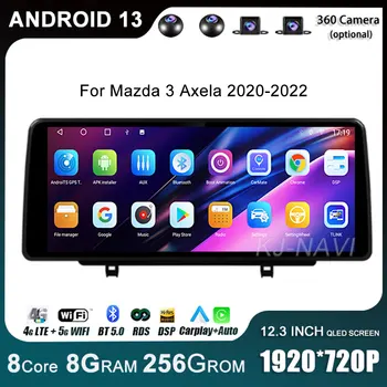 12.3 İnç Araba Radyo Android 13 Mazda 3 Axela 2020-2022 İçin Multimedya Oynatıcı GPS Navigasyon Video Stereo Ses Kafa Ünitesi YOK DVD