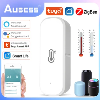 Tuya Zigbee Sıcaklık Ve Nem Sensörü Kapalı Termometre Higrometre Akıllı Ev Güvenlik Alarm Sistemi Alexa Google Ev İle