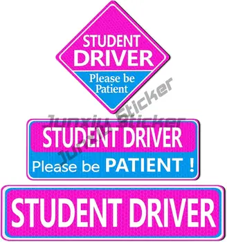 3 Set Yansıtıcı Öğrenci Sürücü Sticker Araba Öğrenci Sürücü Araba Yeni Sürücü İşareti Araba Otomotiv Güvenlik İşareti Dekorasyon