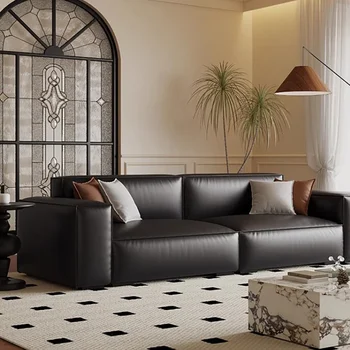 Endüstriyel oturma odası kanepeleri Tasarımcı Otel Deri Sırt Dayanağı Endüstriyel Siyah Kanepe İskandinav Tek Kanepe Yapmak Salonu Ev Mobilyaları