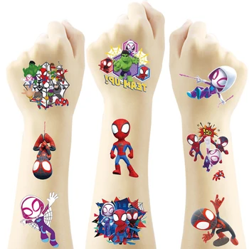 Örümcek adam Dövme Çıkartmalar Çocuk Harikaları İçine Örümcek Ayet Sticker Dekor Cilt Süper Kahraman Su Geçirmez Dövme Parti Favor