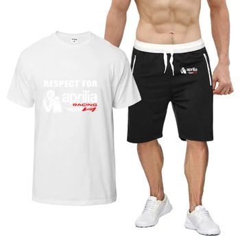 Saygı aprilia Yarış RSV4 Erkekler Yüksek kaliteli rahat Yeni Sekiz Renk Kısa Kollu Takım Elbise Rahat moda T-shirt seti
