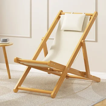 Katlanır Sandalye Eğlence plaj sandalyeleri katı ahşap kamp sandalyesi Açık Taşınabilir Çok Fonksiyonlu Uygun Şezlong Katlanır Yatak