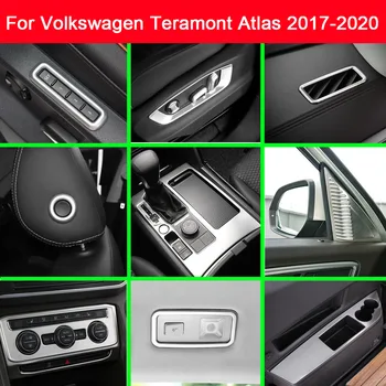 VW Volkswagen Teramont Atlas 2017-2020 Paslanmaz Çelik Koltuk Bellek düğme kapağı Trim havasız ortam kabini Kolu Anahtarı İç Çerçeve