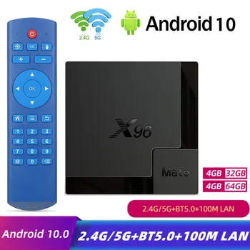 X96 Mate TV Kutusu Android 10 4GB 32GB 4G 64GB 2.4 G & 5G Wifi Allwinner H616 akıllı TV kutusu 4K HD Medya Oynatıcı İçin Geçerli TV