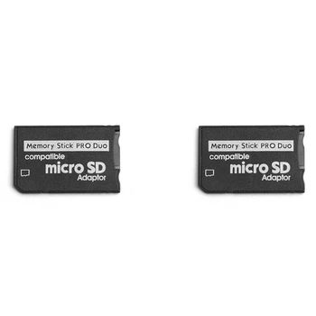 2X Memory Stick Pro Duo Adaptörü, Micro-SD/Micro-SDHC TF Kart Memory Stick MS Pro Duo Kart Sony PSP İçin Kart Adaptörü