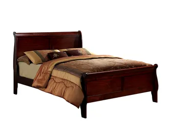 Doğu King-Size Yatak Kiraz Louis Phillipe Masif Ahşap 1 adet Yatak Yatak Odası Kızak Yatak