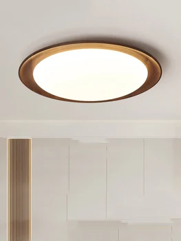 Modern Mİnimalist Ahşap Tavan Lambası LED Tasarımcı Cilalar Avize Siyah Ceviz tavan lambası fikstürü Yatak Odası için