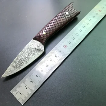 Sazan Şekilli Sandal Kolu av bıçağı Açık Kamp Dövme şam çeliği Sabit Bıçak Bıçak Survival Deri Kılıf İle