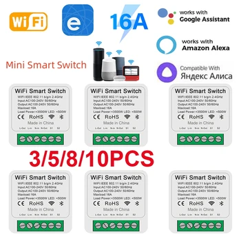 eWeLink Wifi 16A MİNİ akıllı anahtar Desteği 2 yönlü Kontrol Zamanlayıcı Kablosuz Anahtarı Mart Modülleri Alexa Google Ev İle Uyumlu