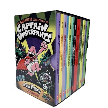 12 Kitap/set Dev Koleksiyonu Kaptan Külot Tarafından Dav Pilkey İngilizce Hikaye Kitapları Seti Çizgi Roman Çocuklar için