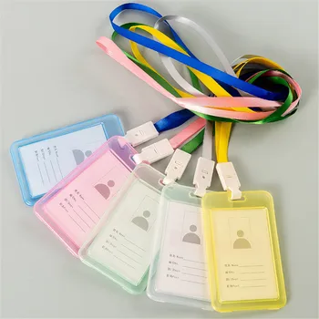 Yeni Stil 5 Renk Çalışan KİMLİK Kartı Kapağı Plastik İş Kimlik Rozeti İş Çantası Kredi kart tutucu Okul Ofis Malzemeleri
