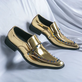 Moda Elbise Ayakkabı Erkekler için Hakiki Deri İş Resmi Ayakkabı üzerinde Kayma Yumuşak Rahat Yüksek Kaliteli Deri Düğün Ayakkabı