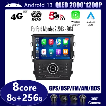 Ford Mondeo için 2 2013 2014 2015 2016 2017 2018 Android 13 Araba Radyo Video Multimedya Carplay Navigasyon GPS Stereo çalar