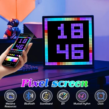 LED Matris Piksel Ekran Akıllı App Kontrolü Programlanabilir Ekran DIY RGB Sanat Ekran Animasyon Çerçevesi Piksel Ev Oyun Odası Dekor