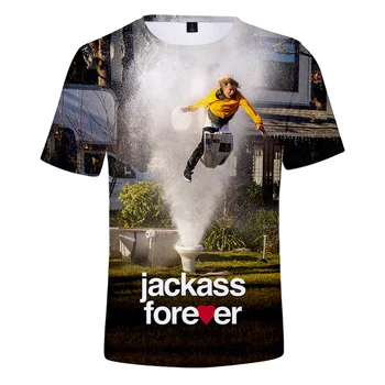 Yaz Jackass Sonsuza 3D Eğilim Karakter Baskı T-shirt Rahat Gevşek Kısa Kollu Rahat Tüm Maç T Shirt Kısa Kollu Üst