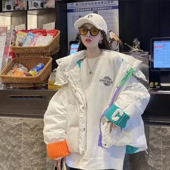 Kış kadın Soğuk Ceket Parkas Kapşonlu kapitone ceket Örme Kollu Mektup C Süper Sıcak Ekmek Ceket Pamuk Ceket Ucuz Toptan