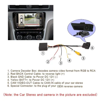 RGB (RCA) AV CVBS Sinyal Dönüştürücü Dekoder Kutusu Adaptörü Fabrika Dikiz Kamera Tiguan Golf 6 Passat CC