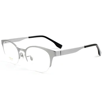 Yeni Saf Titanyum Gözlük Küçük Yüz Aşınma Miyop Gözlük Çerçevesi Retro İş Siyah Silverymyopic okuma gözlüğü 1067