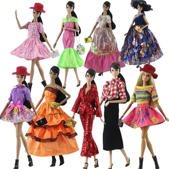 30cm Bebek Kıyafetleri Seti Barbie Giysileri Akşam Elbise Çanta Giyim 1/6 BJD Oyun Evi Aksesuarları Çocuklar ve Bebek Oyuncak Kız Hediye