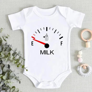 Sıcak Beyaz Pamuklu bebek tulumu Minimalist Baskı Üst Satış Yaratıcılık Süt Yüksek Kaliteli Yaz Yeni Giysileri 0-24 Yenidoğan Romper