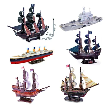 Yaratıcı 3d Üç Boyutlu Kağıt Bulmacalar Çeşitli Tekne Modelleri çocuk Monte Dıy Oyuncaklar p213