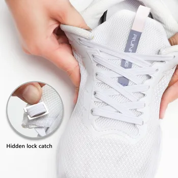 Elastik Hiçbir Kravat Ayakkabı Bağcıkları Çapa Düz Ayakkabı Bağı Kilit Klip Yetişkinler ve Çocuklar için Tieless Ayakkabı Bağcığı Sneakers için 1 Çift