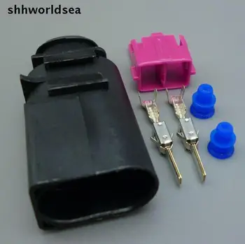 shhworldsea 10 Takım 2 PİN Way 3.5 mm Araba su geçirmez kablo tesisatı konnektörü, sıcaklık sensörü konnektörü 8B0973822 8B0 973 822