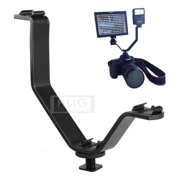 DSLR kamera flaşı standı sıcak ayakkabı adaptörü mikrofon / video ışığı tripod bağlama aparatı tutucu (V) metal fotoğraf stüdyosu aksesuarları