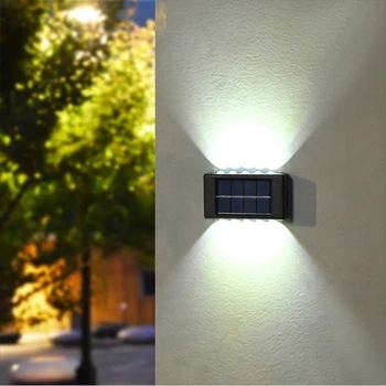 8 LED güneş enerjili dış duvar ışığı su geçirmez bahçe lambası avlu korkuluk dekoratif atmosfer lambası aşağı ışık güneş lambası