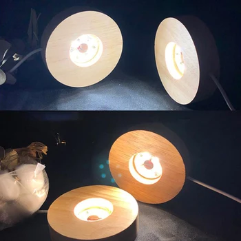 1 Adet Ahşap ışık bazı Şarj Edilebilir Uzaktan Kumanda Ahşap led ışık Döner Ekran Standı Lamba Tutucu Lamba Tabanı Sanat Süsleme