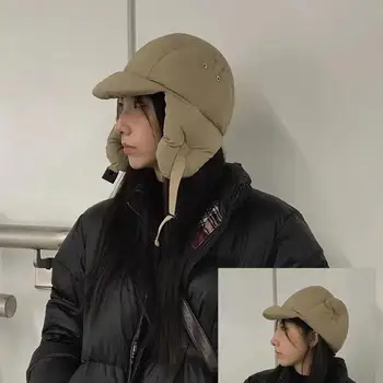 Kalınlaşmış Kadife Şapka Açık Kış Rüzgar Geçirmez Kayak Şapkaları kulak koruyucu Ayarlanabilir toka Unisex Kalınlaşmış Lei Hava Durumu için