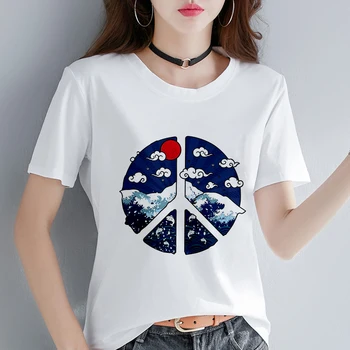 T Shirt Kadın Retro Güzel görünüm baskılı tişört Kişilik Harajuku moda hipster İnce Kesit gömlek kadın üstleri Giysi
