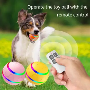 Light Up Köpek Topu Uzaktan Kumanda IP54 Su Geçirmez Zamanlayıcı Çiğnemek Oyuncak İnteraktif Köpek Oyuncak Engellerden Kaçınma Sensörü İle 3 Modu Oyuncaklar