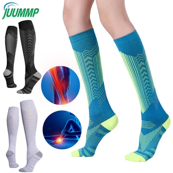 1 Çift varis çorabı Kadınlar Erkekler için, Mezun 15-20 mmHg Yüksek Sıkıştırma Desteği Çorap Spor Seyahat için Tıbbi Gebelik