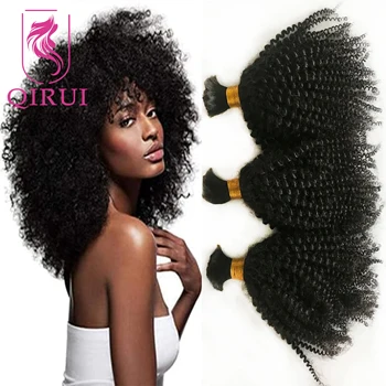 İşlenmemiş Toplu insan saçı örgüsü için Afro Kinky Kıvırcık 100 g/adet Moğol Hiçbir örgülü saç Uzatma Mikro Örgüler 8-30 inç