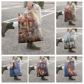 Seyahat çantası tote çanta kadınlar için organizatör Alışveriş çantası tuval Kozmetik çantası makyaj kutusu Alışveriş çantası