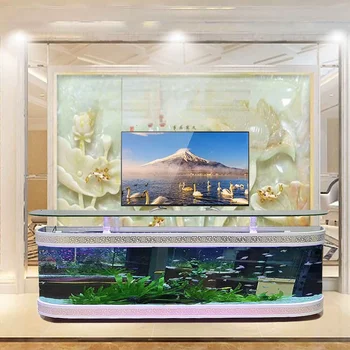TV Dolabı balık Tankı Ekolojik Akvaryum Avrupa Balık Tankı Oturma Odası Zemin Duvar Bar Yaratıcı Cam Balık Tankı Sehpa