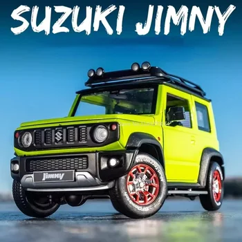1/18 Suzuki Jimny alaşım tamir araba modeli oyuncak ışık ile dört tekerlek süspansiyonu fonksiyonu Off-Road araç çocuklar için toplamak süsleme