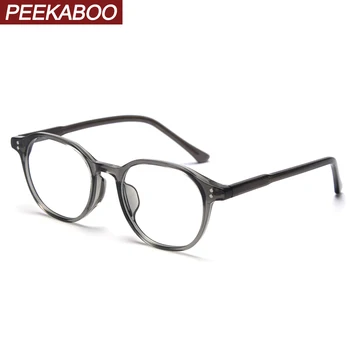 Peekaboo mavi ışık engelleme kare gözlük kadınlar optik kore tarzı TR90 moda gözlük erkekler için asetat çerçeve şeffaf lens