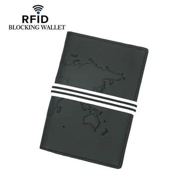 RFID Pasaport Kapağı Hakiki Deri Seyahat Kapakları Pasaportlar için Harita Pasaport Tutucu Dize İş kart tutucu Organizatör