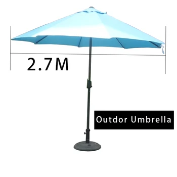 Yuvarlak Şemsiye Güneş Gölgeleme Bahçe Barınakları Dia Metre 2.7 M Düz Ahşap Şemsiye Veya Alüminyum Direk Şemsiye Eğlence İçin